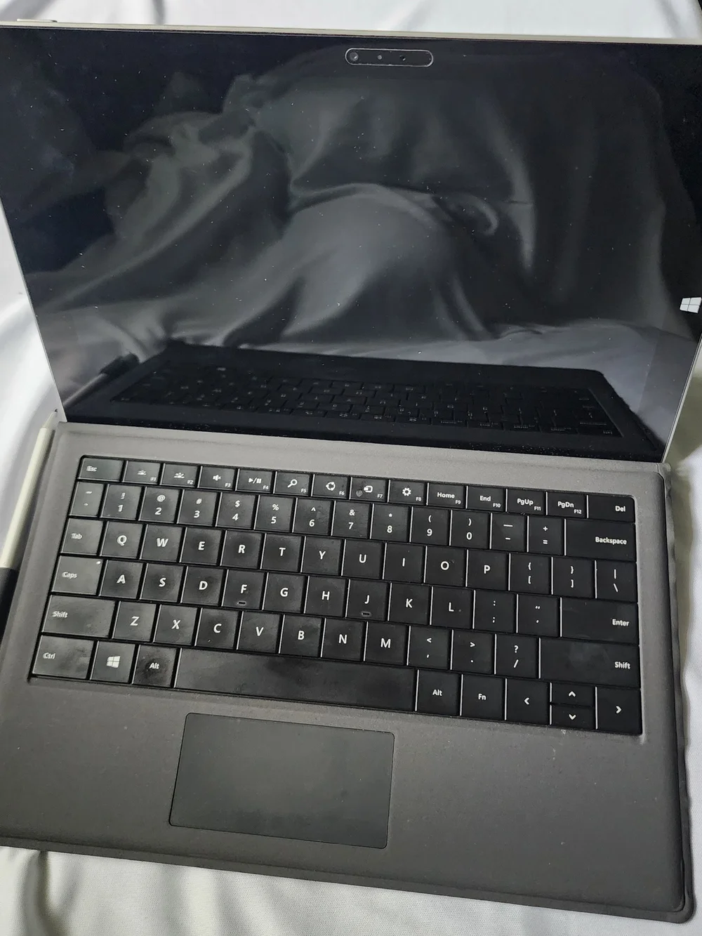 Windows Laptop with Black Keyboard and Touchpad